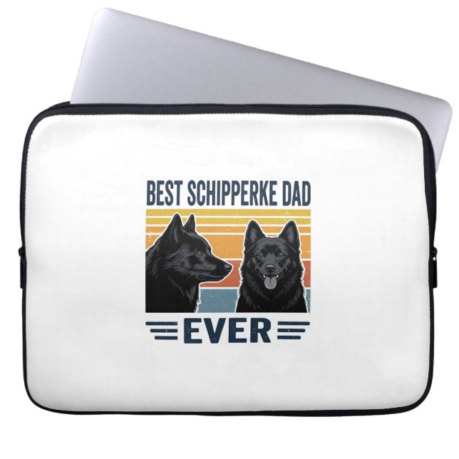 Bester Schipperke-Vater Aller Zeiten Retro-Hund-Ve Laptopschutzhülle (Vorderseite)
