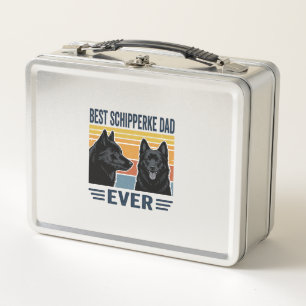 Bester Schipperke-Vater aller Zeiten Retro-Hund-Ve Metall Brotdose