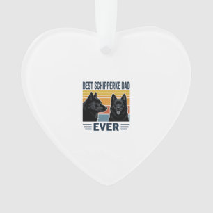 Bester Schipperke-Vater aller Zeiten Retro-Hund-Ve Ornament