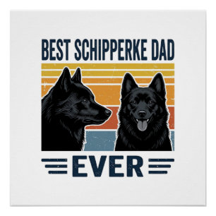 Bester Schipperke-Vater Aller Zeiten Retro-Hund-Ve Poster