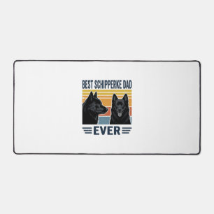 Bester Schipperke-Vater aller Zeiten Retro-Hund-Ve Schreibtischunterlage