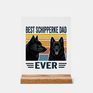 Bester Schipperke-Vater Aller Zeiten Retro-Hunde-V Acrylschild