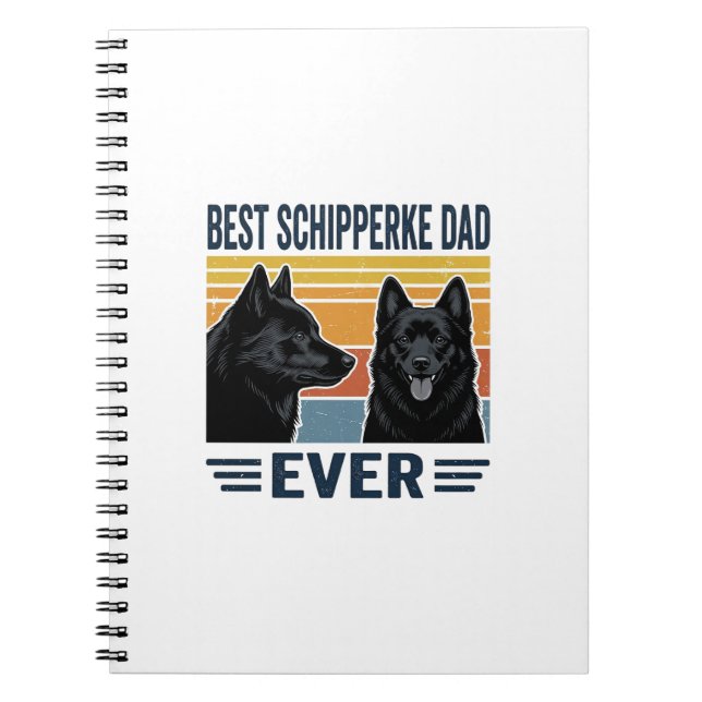 Bester Schipperke-Vater Aller Zeiten Retro-Hunde-V Notizblock (Vorderseite)