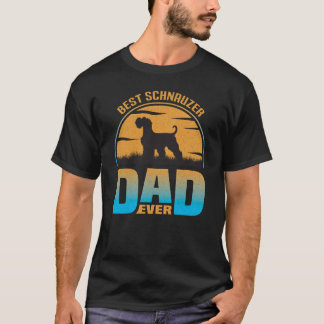 Bester Schnauzer Vater je Vintager Retro Dog Vater T-Shirt