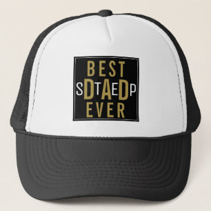 Bester Schritt Vater je Vatertag Schwarz und Gold Truckerkappe