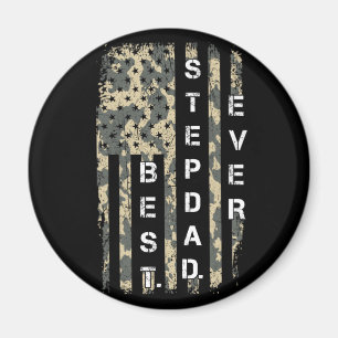 Bester SCHRITT-VATER je Vintage Flag Camouflage Va Magnet