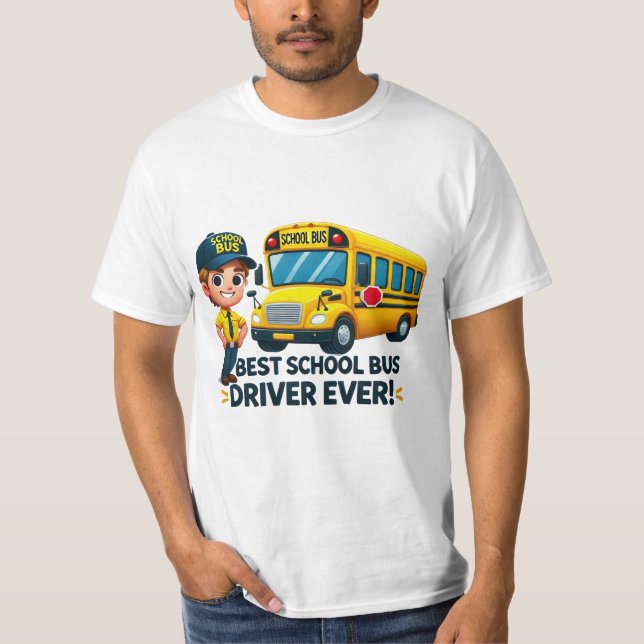 Bester Schulbusfahrer je! T - Shirt - Fun Cartoon (Vorderseite)