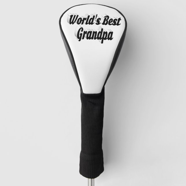 Bester schwarzer Opa-Text Golf Headcover (Vorderseite)