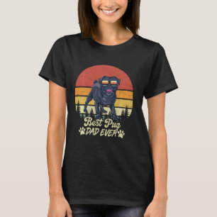Bester Schwarzer Pug-Vater Aller Zeiten Vintage Re T-Shirt