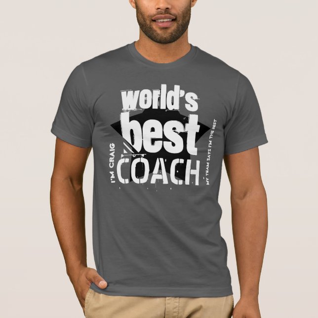 Bester SCHWARZER Stern der TRAINER der Welt T-Shirt (Vorderseite)