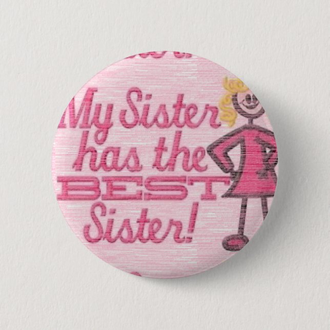 bester Schwester-Spaß Button (Vorderseite)