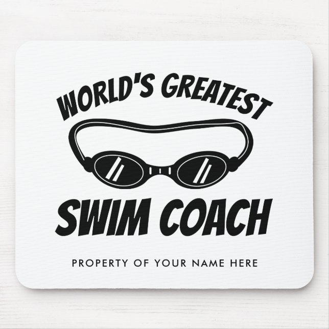 Bester Schwimmtrainer der Welt Custom Mousepad (Vorne)