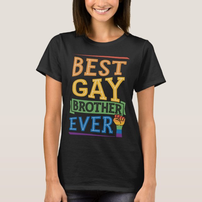 Bester Schwulenbrüder je Niedlicher Gay Pride Gesc T-Shirt (Vorderseite)