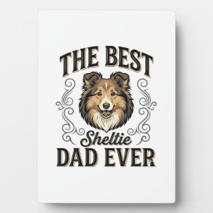 Bester Sheltie-Vater Aller Zeiten Vintage-Hundefre Fotoplatte