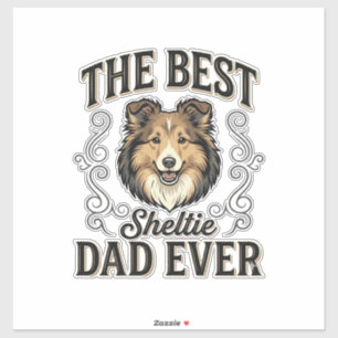 Bester Sheltie-Vater Aller Zeiten Vintage-Hundelie Aufkleber