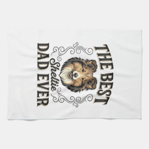 Bester Sheltie-Vater Aller Zeiten Vintage-Hundelie Geschirrtuch