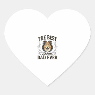 Bester Sheltie-Vater Aller Zeiten Vintage-Hundelie Herz-Aufkleber