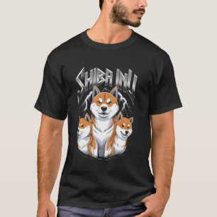 Bester Shiba Inu Hund Papa Heavy Metal Hund Mama D T-Shirt