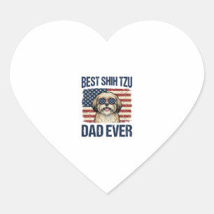 Bester Shih Tzu-Vater Aller Zeiten Patriotischer H Herz-Aufkleber