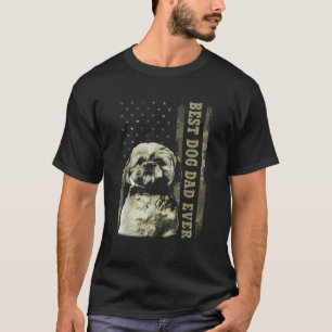 Bester Shih Tzu Vater je Camouflage American Flag  T-Shirt