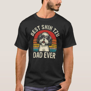 Bester Shih Tzu Vater je Vatertag Vintag Shih T T-Shirt