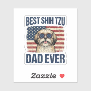 Bester Shih Tzu-Vater überhaupt Patriotischer Hund Aufkleber