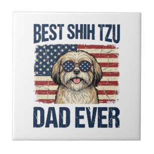Bester Shih Tzu-Vater überhaupt Patriotischer Hund Fliese
