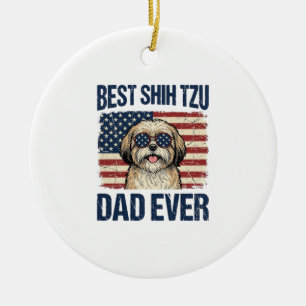 Bester Shih Tzu-Vater überhaupt Patriotischer Hund Keramik Ornament