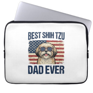 Bester Shih Tzu-Vater überhaupt Patriotischer Hund Laptopschutzhülle