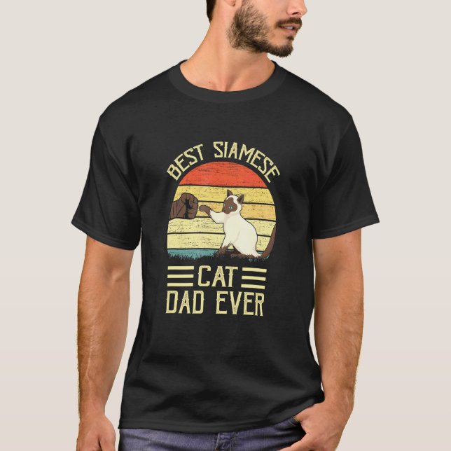 Bester Siamese Cat Vater je T-Shirt (Vorderseite)