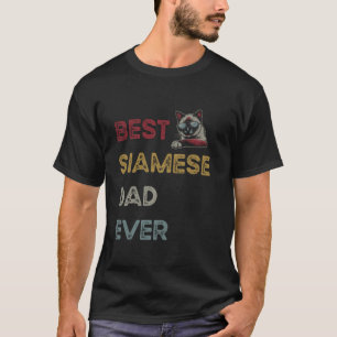 Bester siamesischer KatzenVater je Retro Cool T-Shirt