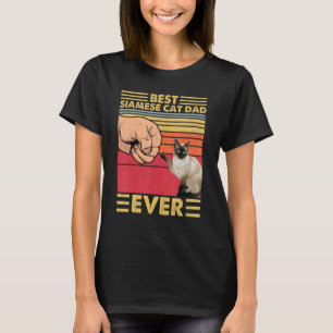 Bester siamesischer KatzenVater je Retro Vintager T-Shirt