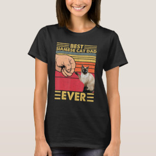 Bester siamesischer KatzenVater je Retro Vintager T-Shirt