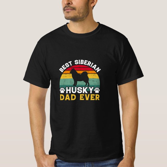 Bester sibirischer Husky-Vater je, Vatertag T-Shirt (Vorderseite)