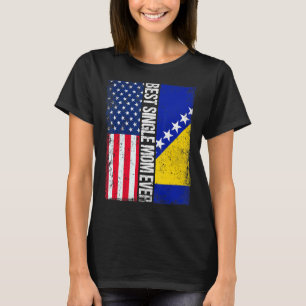 Bester Single für die Flagge der USA und Bosnien u T-Shirt