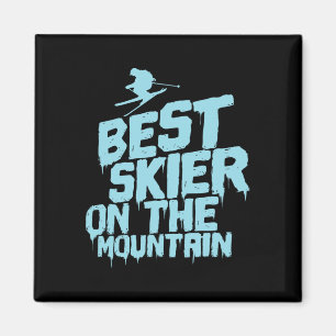 Bester Skifahrer auf dem Berg Skifahren Magnet