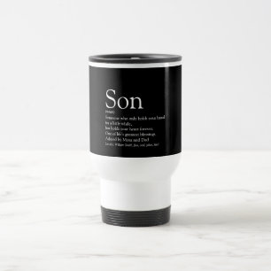 Bester Sohn der Welt Definition Schwarz und Weiß Reisebecher