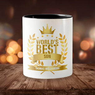 Bester Sohn der Welt Spaß Gold Zweifarbige Tasse