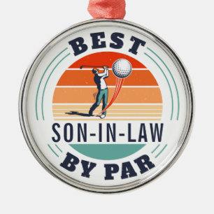 Bester Sohn im Gesetz von Par Retro Custom Golf Ornament Aus Metall