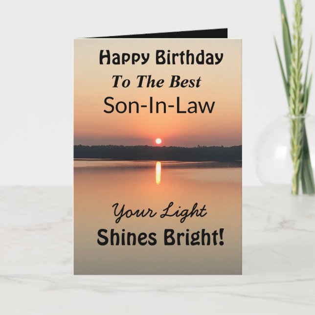 Bester Sohn-in-Law Light Shines zum Geburtstag Karte (Vorderseite)