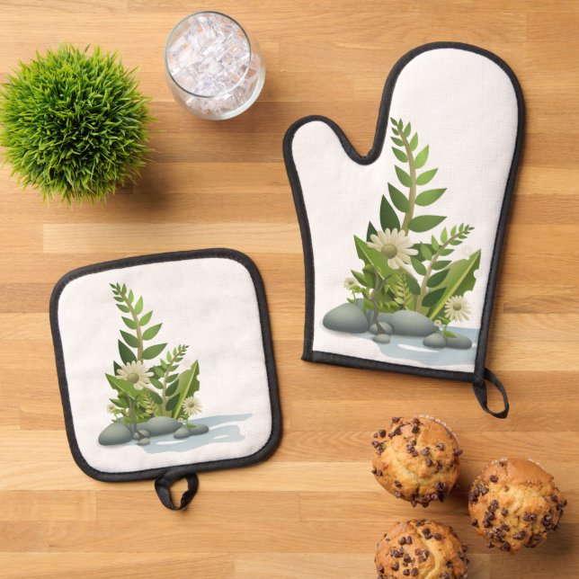 Bester Solid Color Silver Quiltierte Wärmeschutz Ofenhandschuh & Topflappen-Set (Oben Unten)