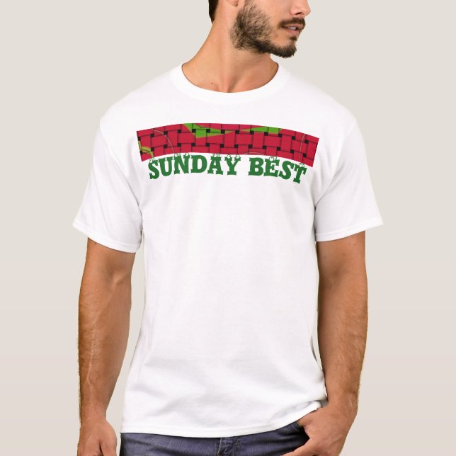Bester Sonntag Farbe Text | Lebendige Wochenendbek T-Shirt (Vorderseite)