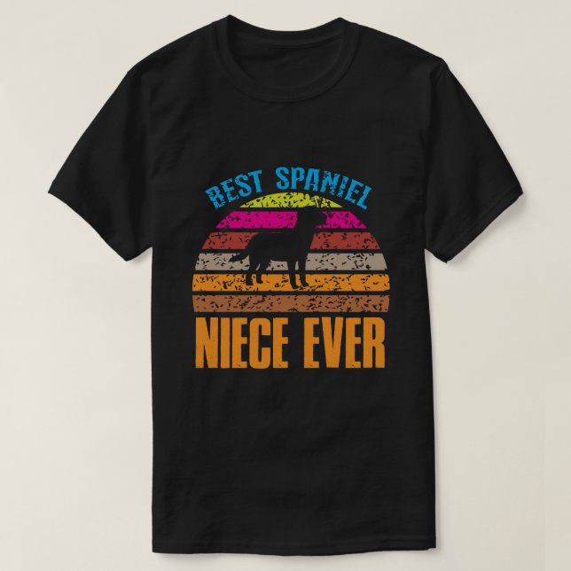 Bester Spaniel NIECE je Vintag T-Shirt (Design vorne)