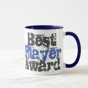 Bester Spieler Auszeichnung in Blau und Grau Tasse