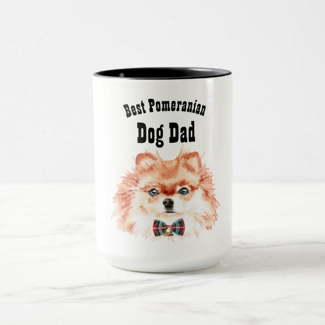 Bester SPITZ DOG VATER - niedliche illustrierte Ob Tasse (Zentrum)
