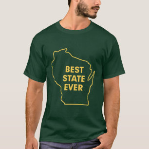 "Bester Staats-überhaupt" Grün und Gold Wisconsins T-Shirt