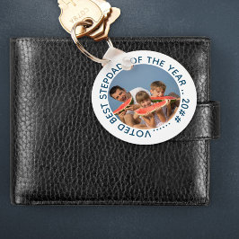 Bester Stepdad des Jahres | Runder Foto Schlüsselanhänger