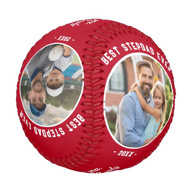 Bester Stepdad je 4 Fotos Vatertag Baseball (Schrägansicht)