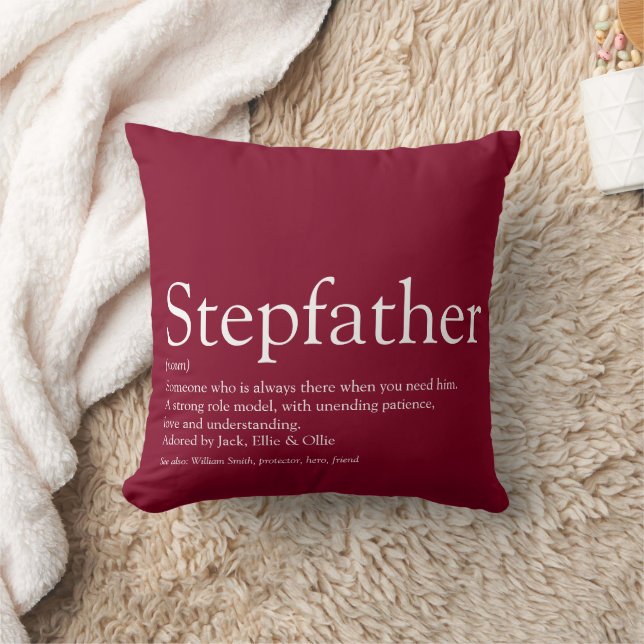Bester Stepfather, Stepdad je Definition Burgund Kissen (Decke)