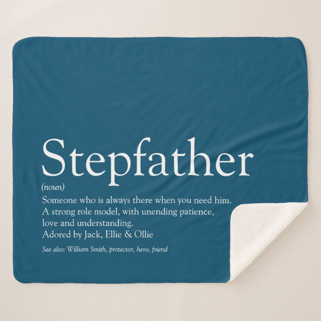 Bester Stepfather Stepdad je Definition Spaß blau Sherpadecke (Vorderseite (Horizontal))